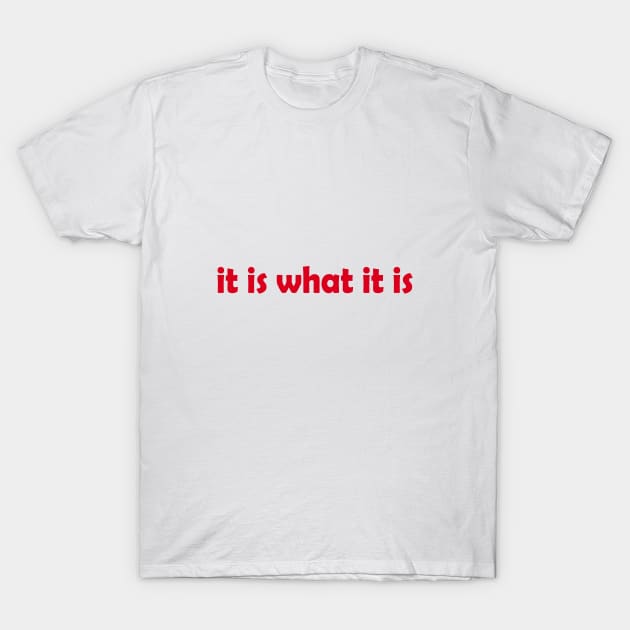 it is what it is T-Shirt by unremarkable